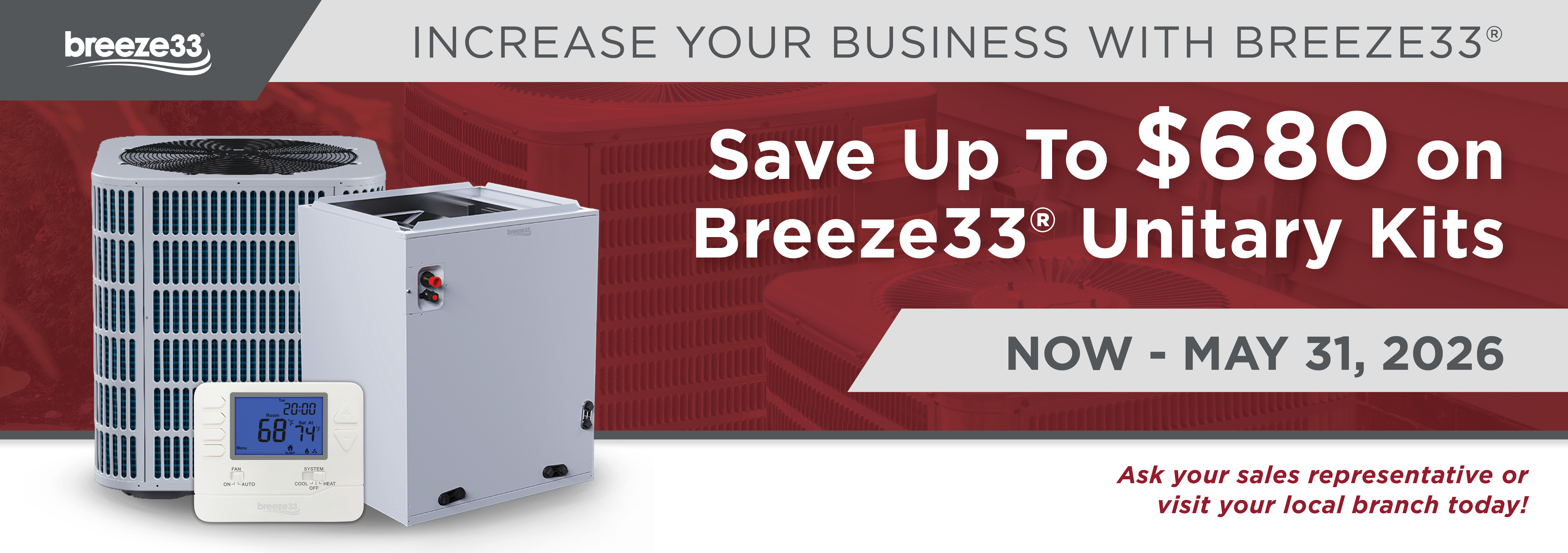Breeze33 Save Up To $680 on Select Unitary Kits