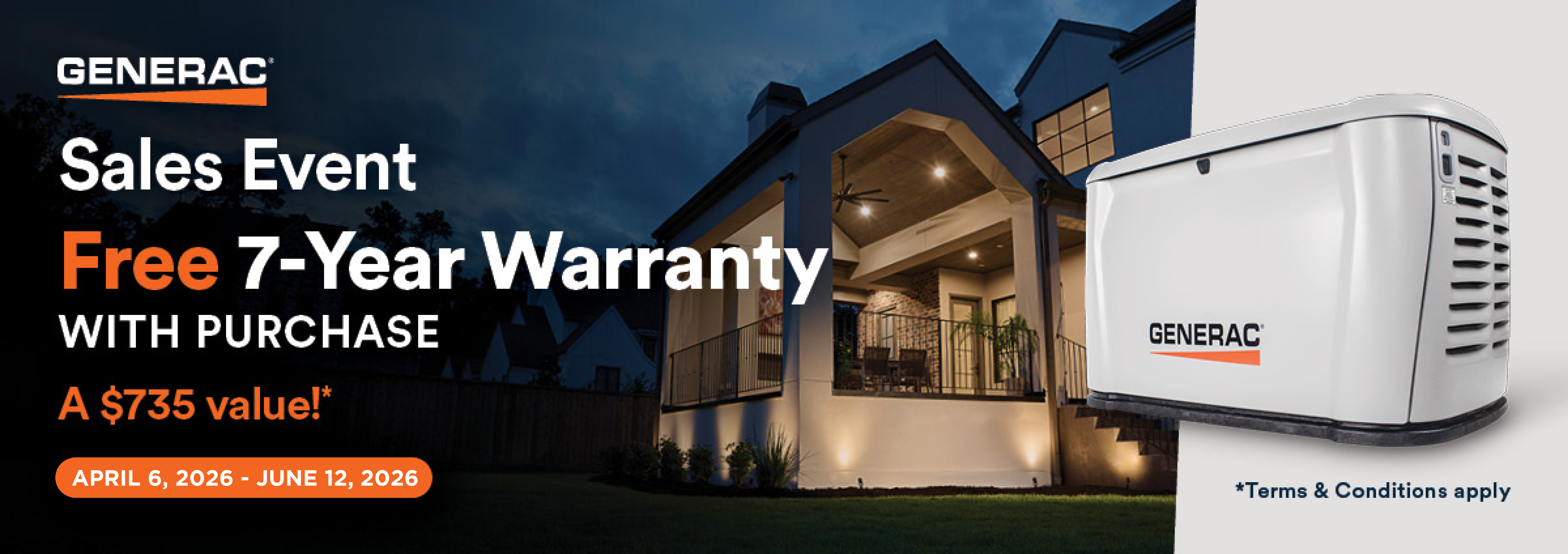 Generac Free 7-Year Warranty
