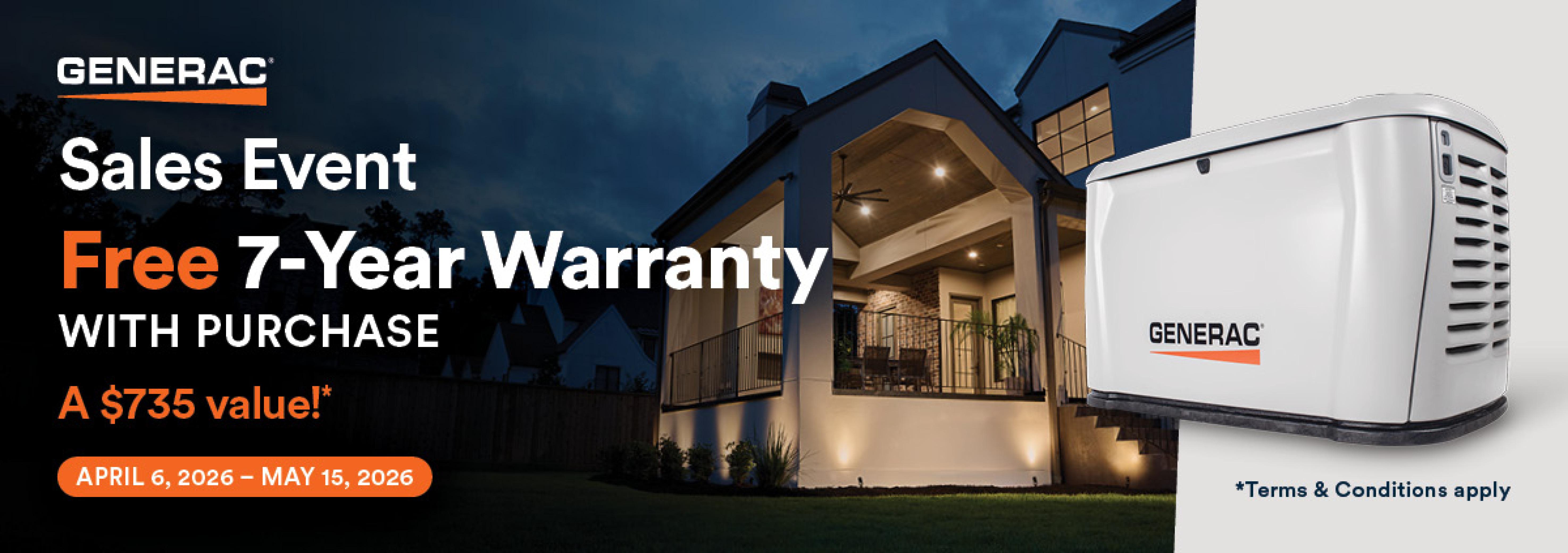 Generac Free 7-Year Warranty