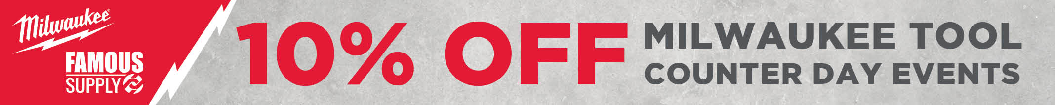 Milwaukee 10% off
