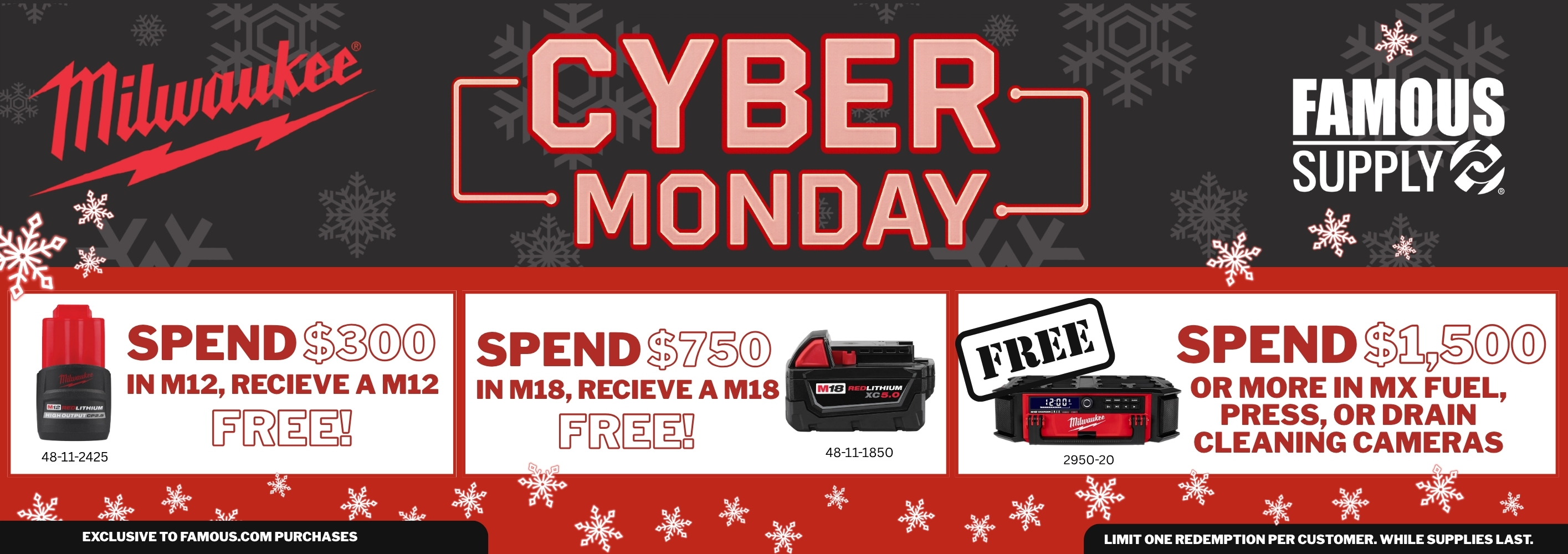 Milwaukee Cyber Monday Sale - today Dec.1st only! 