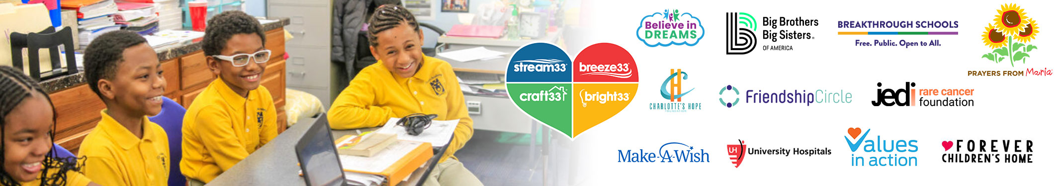 Famous Gives Back Children's Charities Collage of Images from various charities